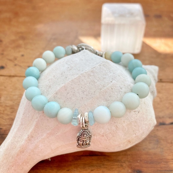 Amazonite Buddha Bracelet - Picture 1 of 7